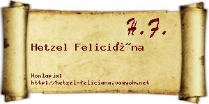 Hetzel Feliciána névjegykártya